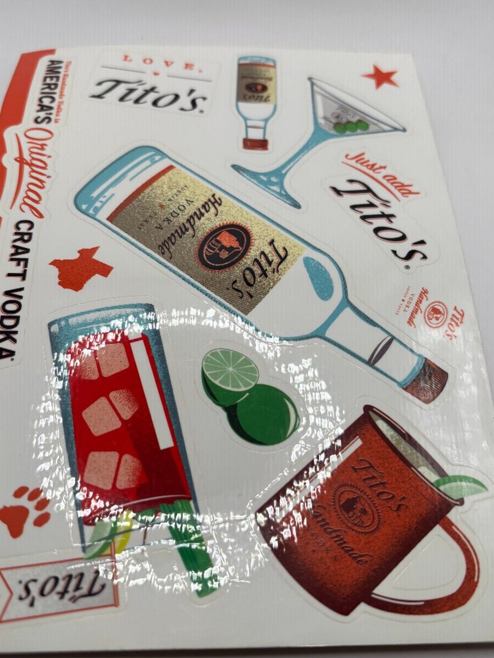 Tito's Collectible - 1 each stickers and patch. Brand New, Unopened.